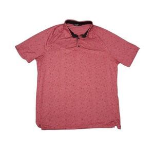 UNRL Men's Large Polo Shirt Floral Short Sleeve Polyester Spandex